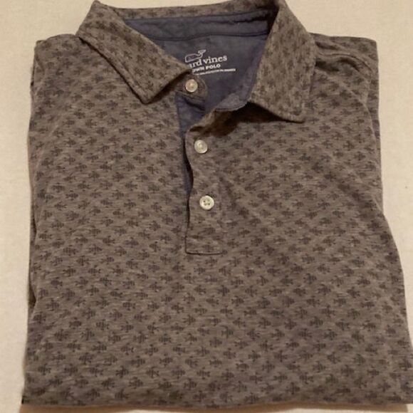 Men’s Vineyard Vines All Over Fish Print Edgartown Polo Shirt Size Medium - Picture 3 of 8